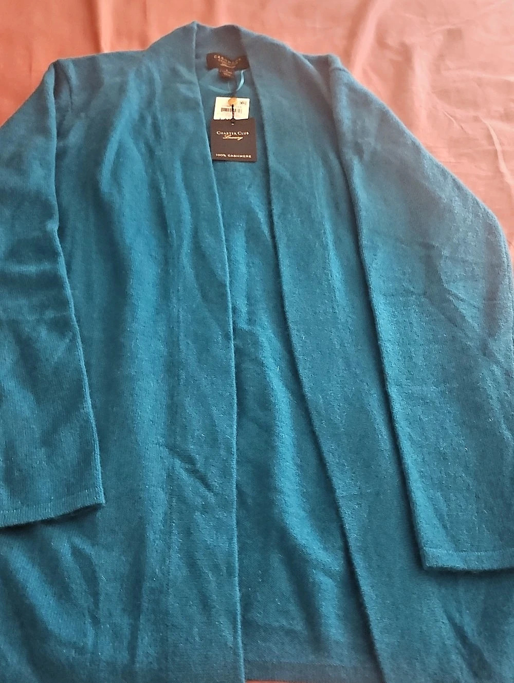 Charter Club Cashmere Luxury Open Front Cardigan Cashmere Cardigan in Blue Size